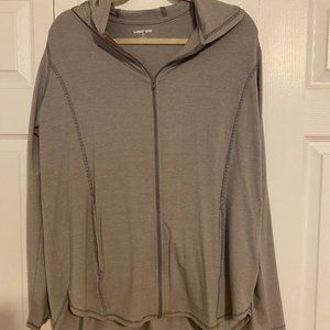 Lands' End XL UV Gray Stripped Light Jacket
